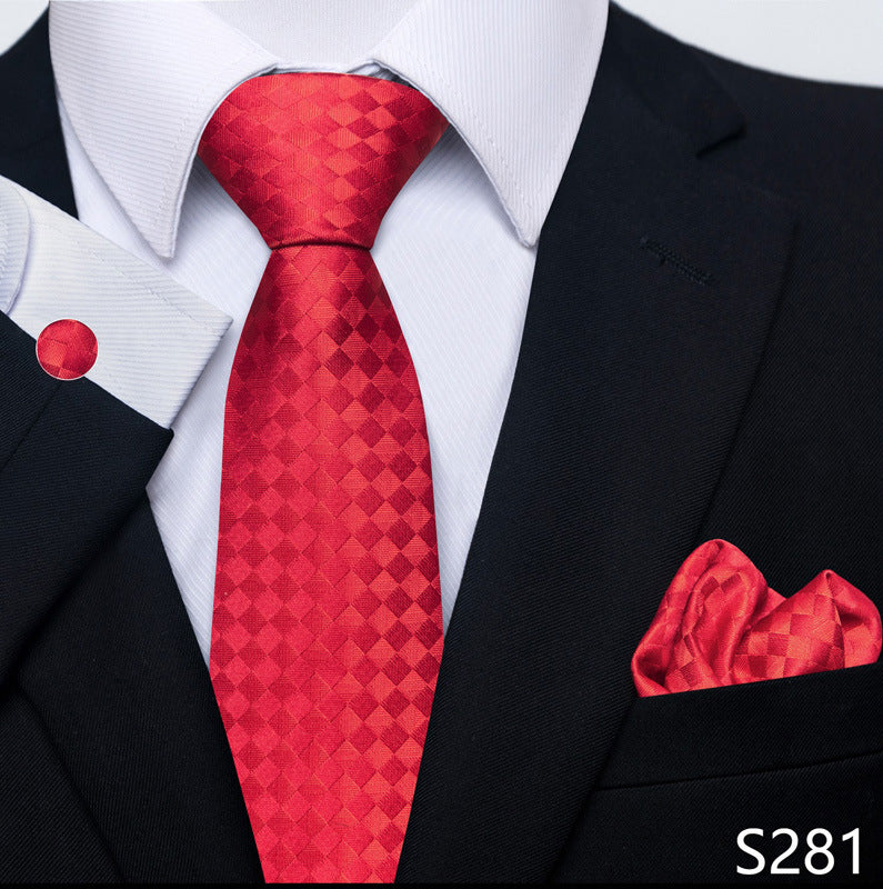 Men's Formal Wear Tie Set with Creative All-Match Scarf and Cuff Buckle - Neon North Clothing