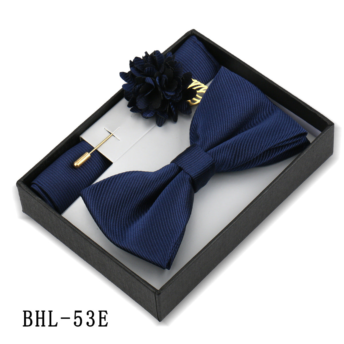 Men's Bow Tie Pocket Square Set with Brooch - Solid Color Elegance - Neon North Clothing