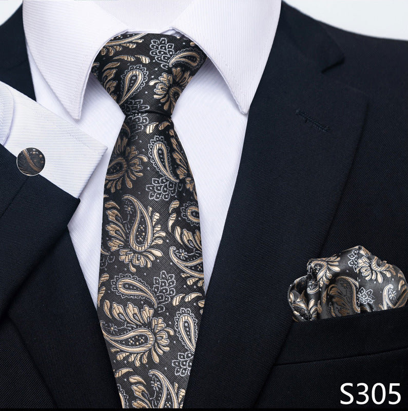 Men's Formal Wear Tie Set with Creative All-Match Scarf and Cuff Buckle - Neon North Clothing