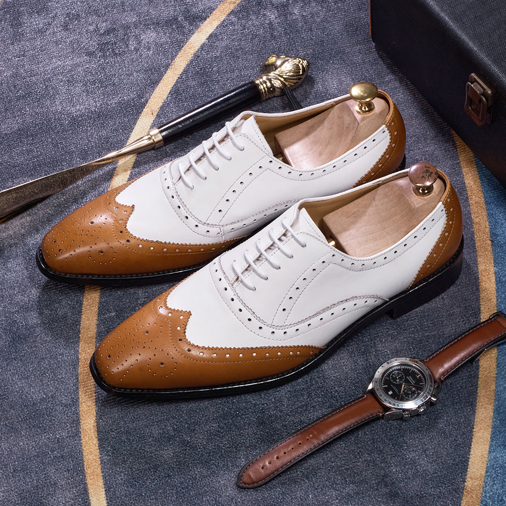 Men's Brogues for Business Casual with Pointed Toes for Versatile Style
