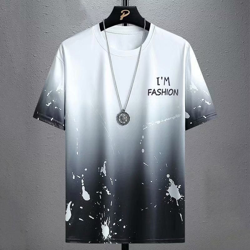 Gradient Casual T-Shirt with Half-Length Sleeves for Versatile Everyday Wear - Neon North Clothing