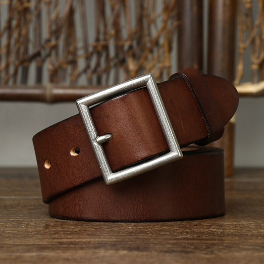 Handmade Cattlehide Belt for Men - First Layer Pure Leather