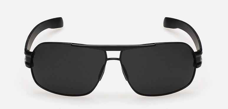 Polarized Square Sunglasses for Men - Metal Frame Stylish Eyewear