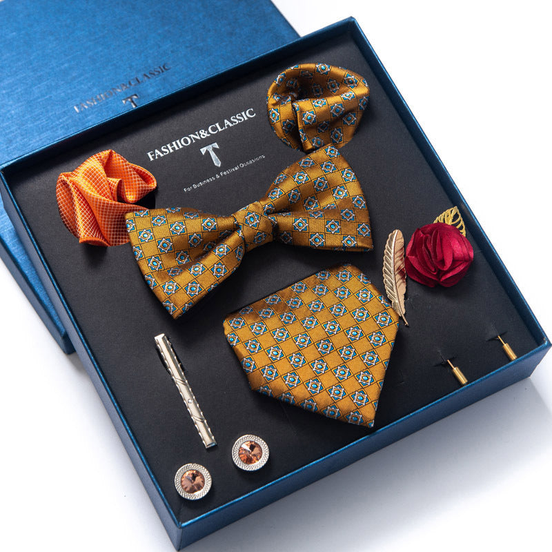 Tie 8-Piece Bow Tie and Necktie Set for Men