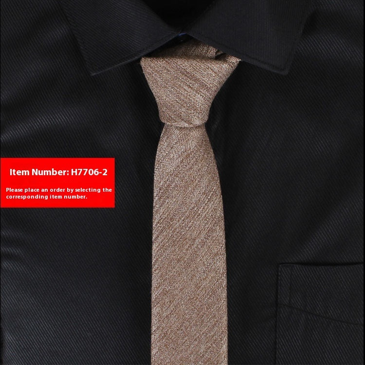 Solid Color Monochrome Narrow Cotton Tie Only - Neon North Clothing