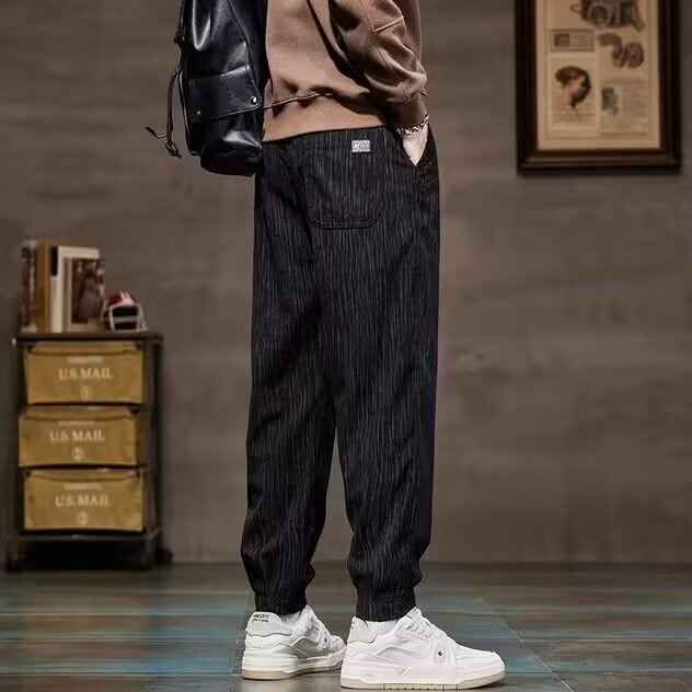 Men's Elastic-Waist Jogger Pants for Autumn Comfort and Style