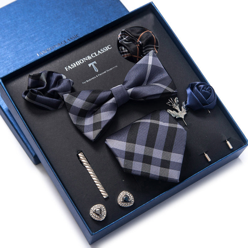 Tie 8-Piece Bow Tie and Necktie Set for Men