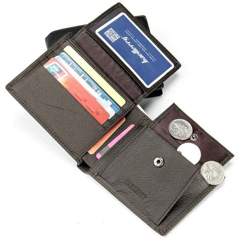 Genuine Leather Coin Purse for Men - Two-Fold Short Design