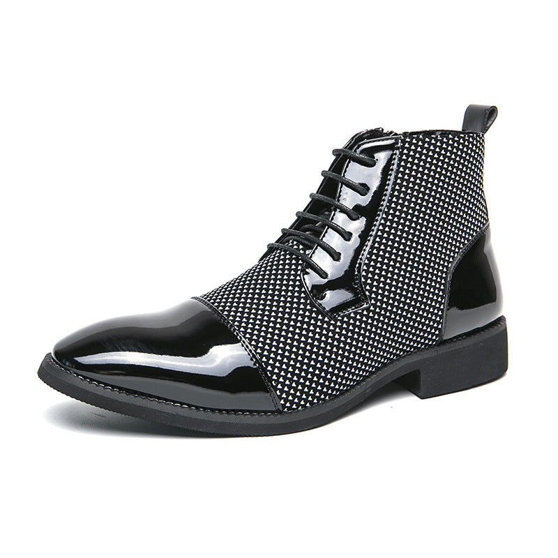 Men's Formal Leather Shoes with Side Zipper for Business Style