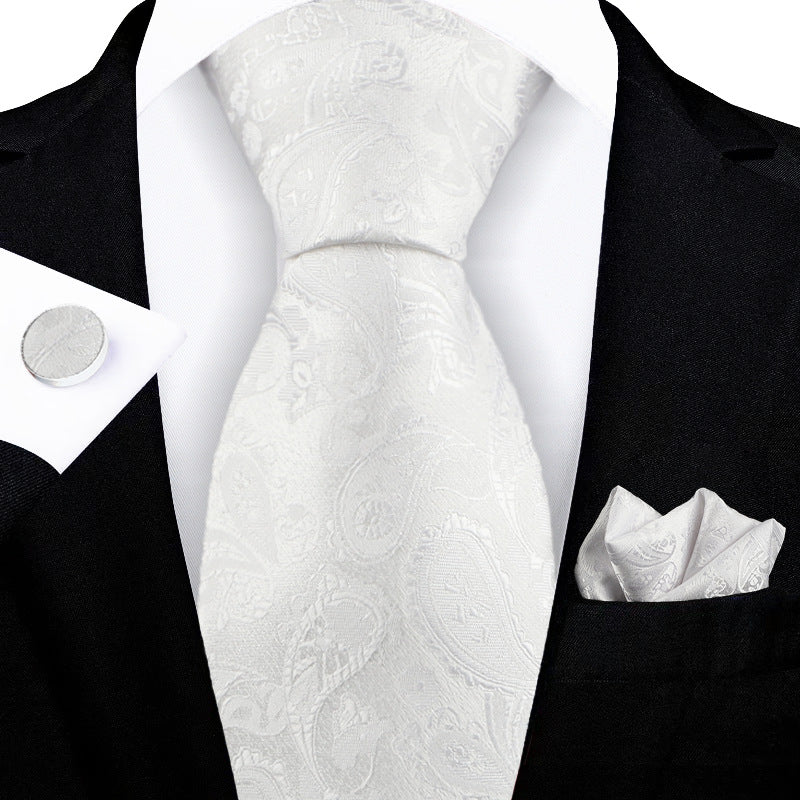 Jacquard Embroidered Tie with Cashew Pattern Design - Neon North Clothing