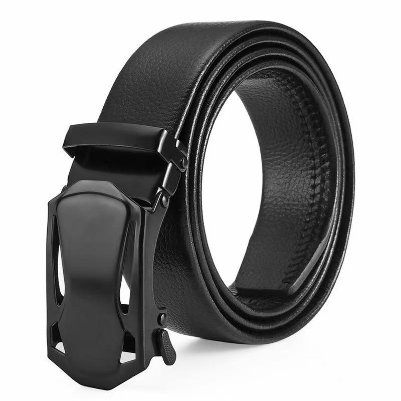 Mens Wide Leather Belt with Automatic Buckle - Trendy and Stylish Design - Neon North Clothing