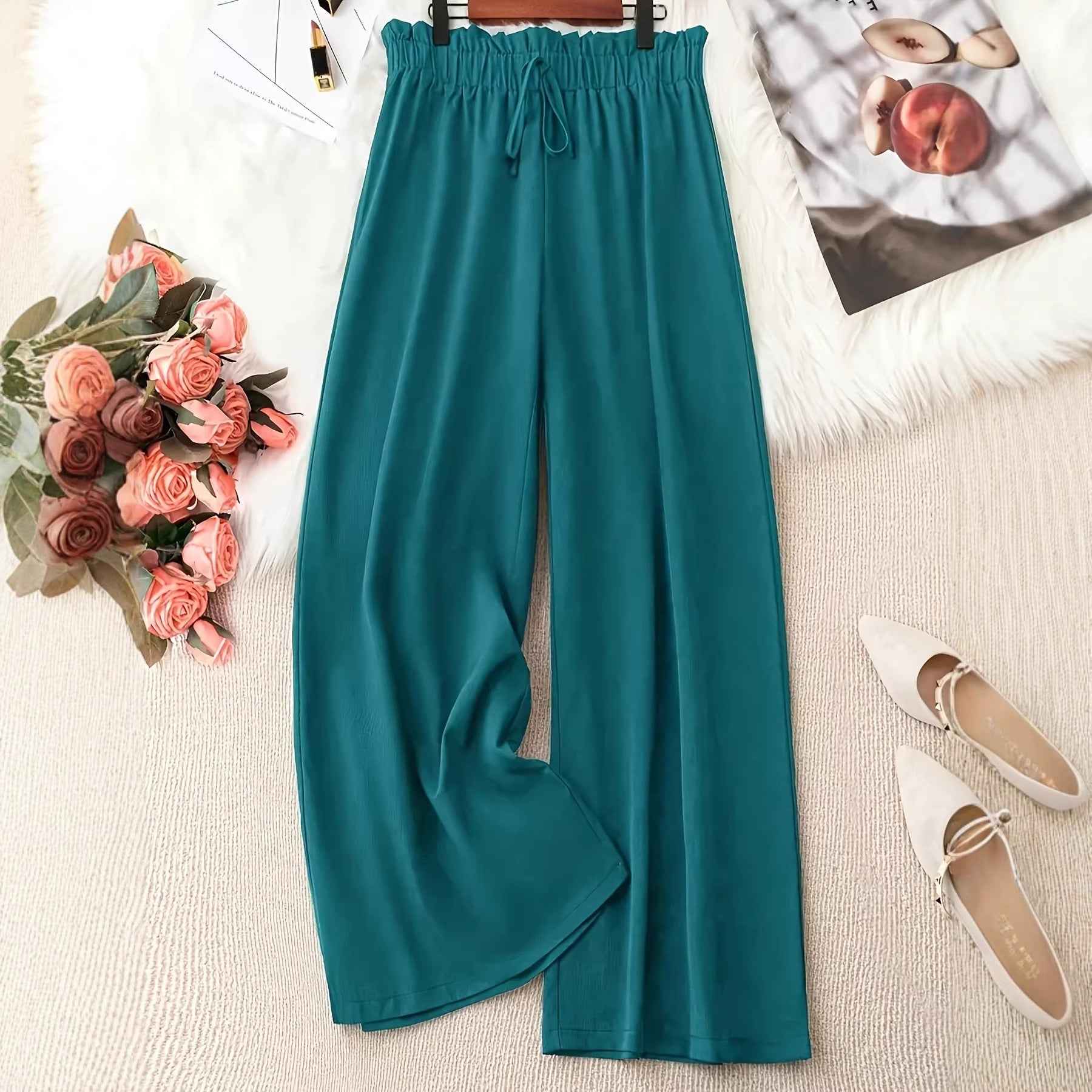 Summer Beach Plus-Size Wide-Leg Pants for Ultimate Comfort - Perfect Plus-Size Wide-Leg Beach Pants