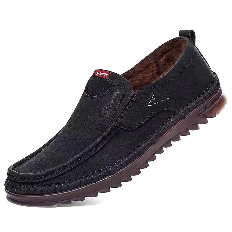 Non-Slip Leather Shoes with Wear-Resistant Soft Sole