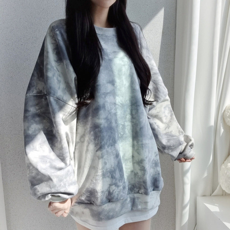 Tie-dyed Oversized Sweatshirt for Women – Comfortable Cotton Style