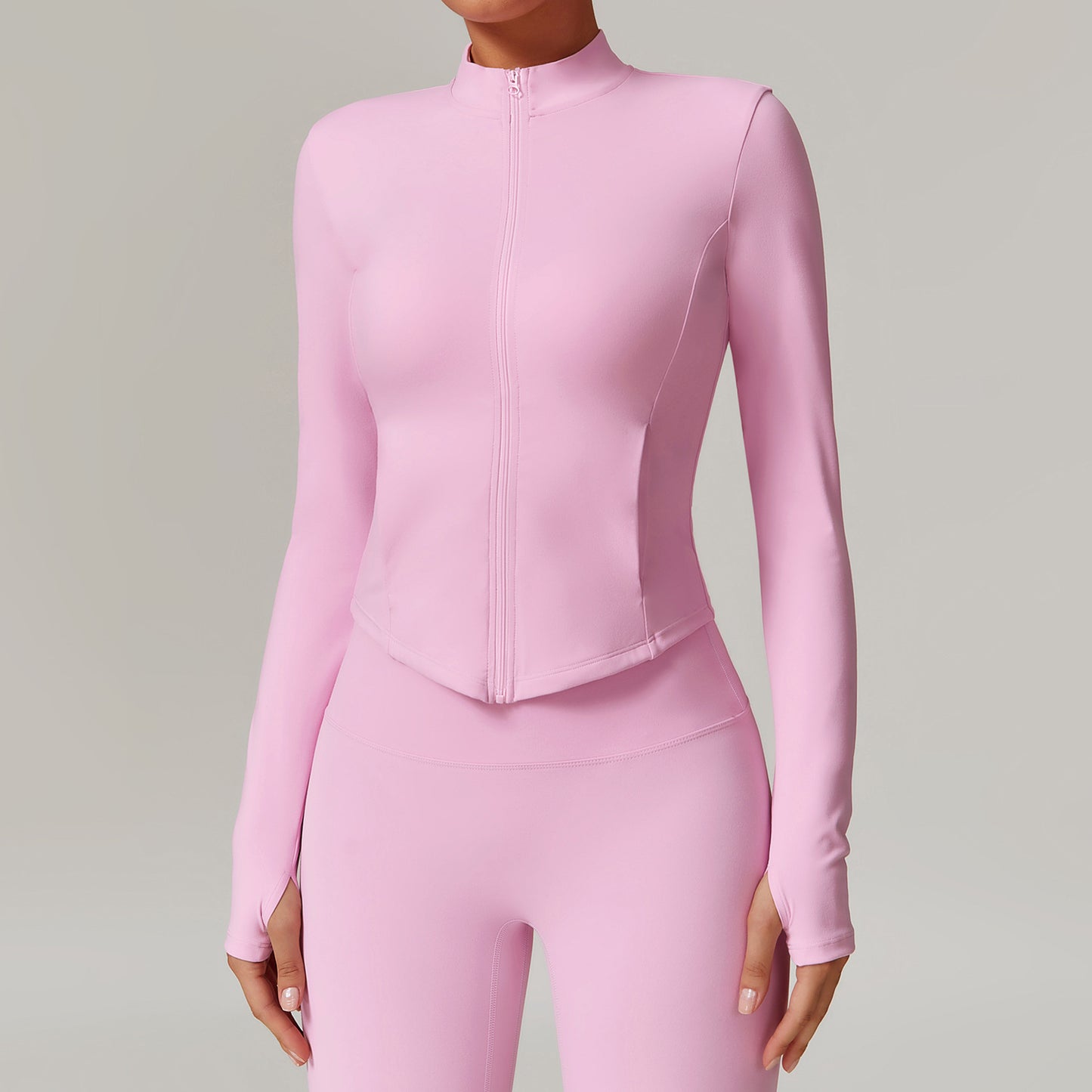 Abrigo acolchado de forro polar con cuello alto para yoga