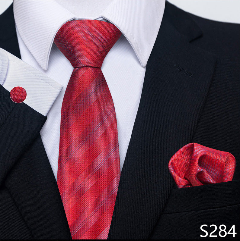 Men's Formal Wear Tie Set with Creative All-Match Scarf and Cuff Buckle - Neon North Clothing