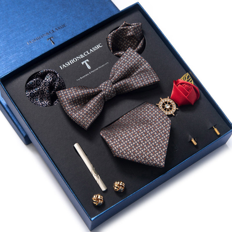 Tie 8-Piece Bow Tie and Necktie Set for Men