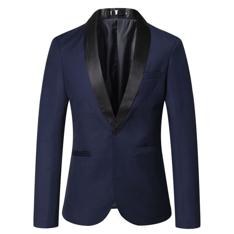 Mens Tuxedo Jacket with Mandarin Collar - Stylish Business Wear