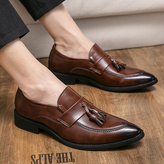 Mens Tassel Leather Shoes - British-Style Casual Fashionable Business Footwear