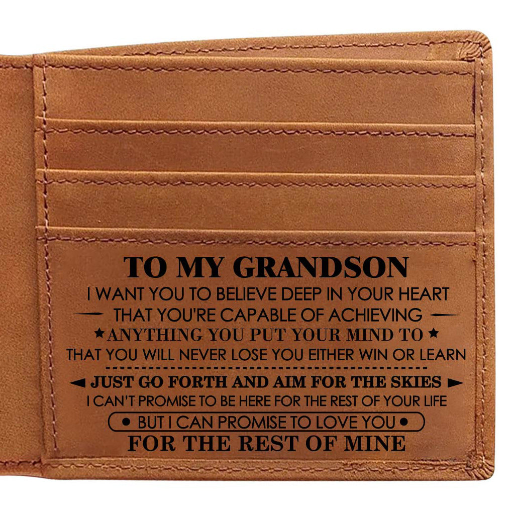 Men's Crazy Horse Leather Wallet - Grandson Version