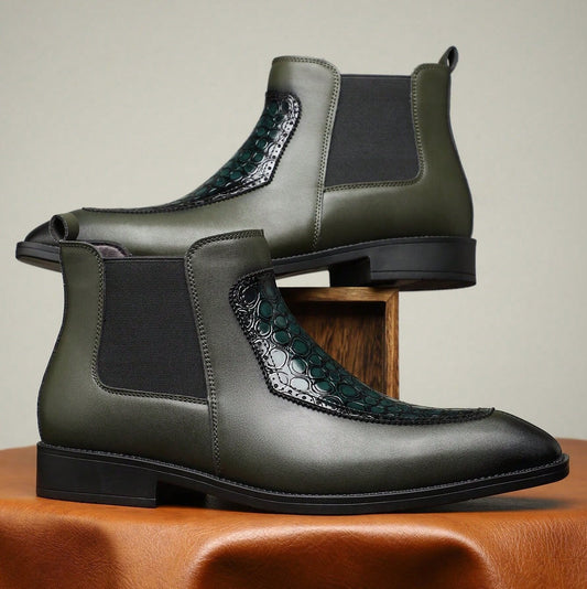 Business Casual Men's Boots - Mid-top Retro Pointed Versatile Martin Boots