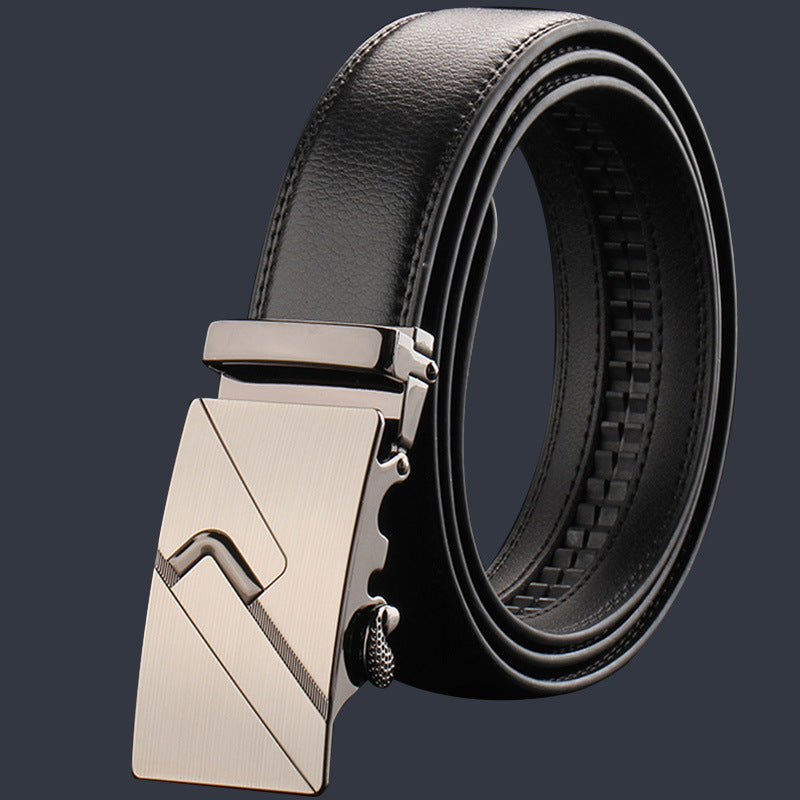 Mens Leather Belt Automatic Buckle - Genuine Leather for Comfort and Style - Neon North Clothing