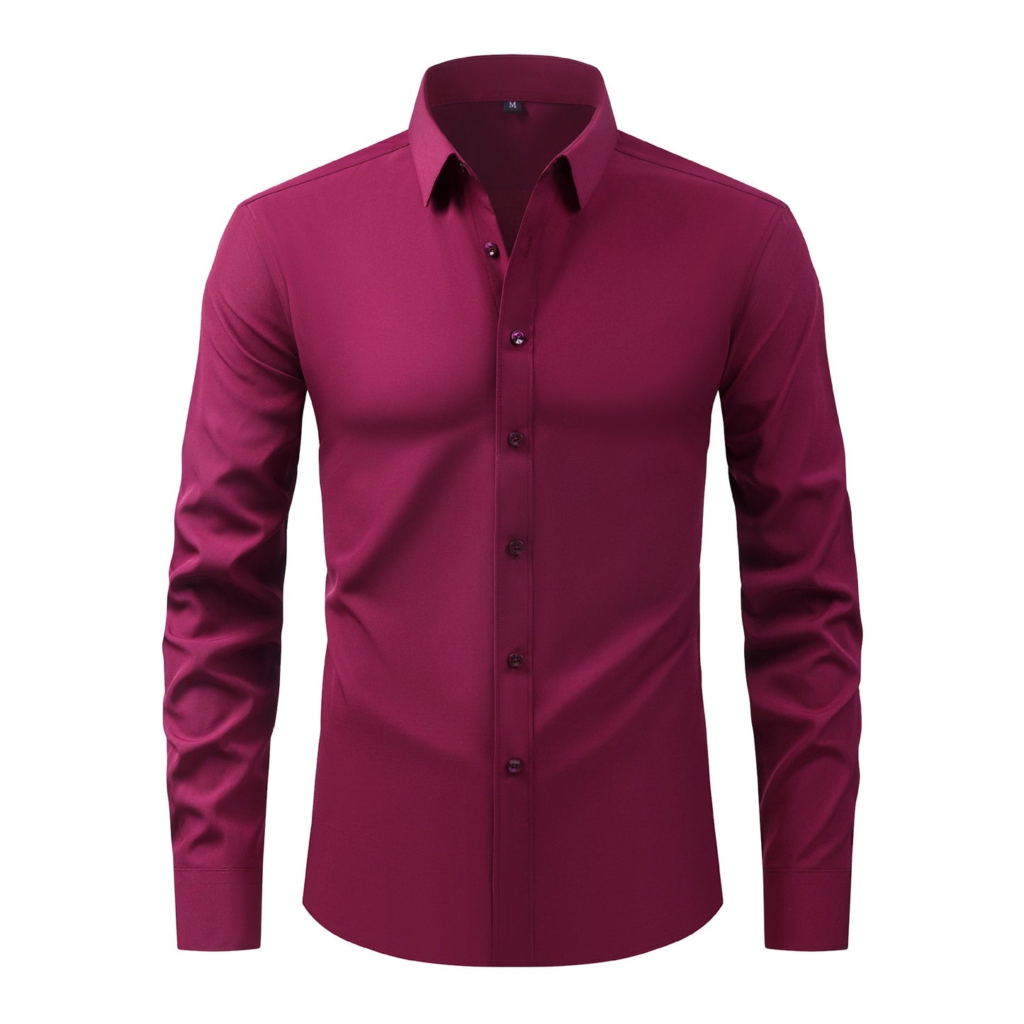 Full Elastic Force Men's Shirt in Natural Color with Buttons