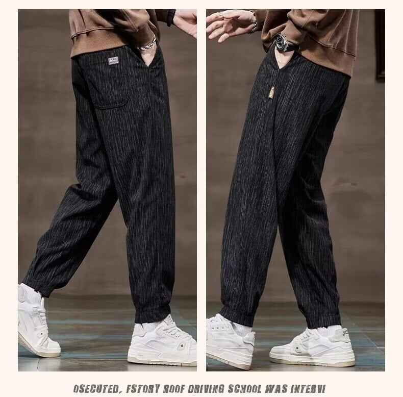 Men's Elastic-Waist Jogger Pants for Autumn Comfort and Style