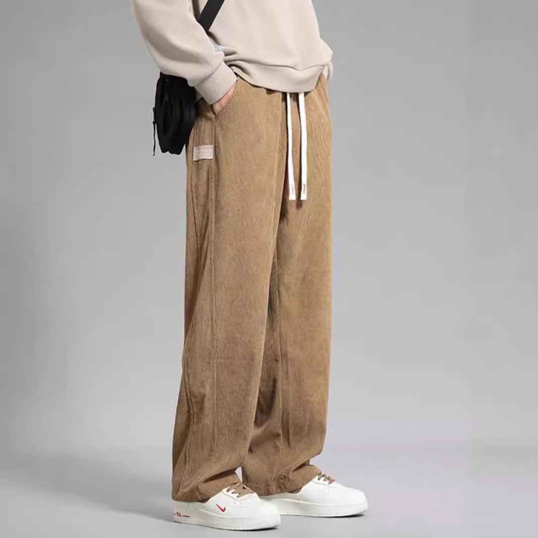 Autumn and Winter Lights High Street Fashion Men's Pants - Casual Straight Flow Wide Leg Long