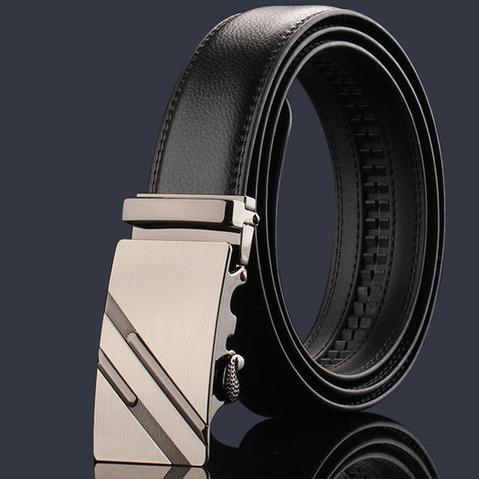 Mens Leather Belt Automatic Buckle - Genuine Leather for Comfort and Style - Neon North Clothing
