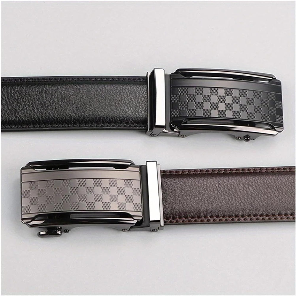 Men Belt Leather Belt For Men With Anti-Scratch Buckle Control Design For Formal Work Or Casual - Neon North Clothing