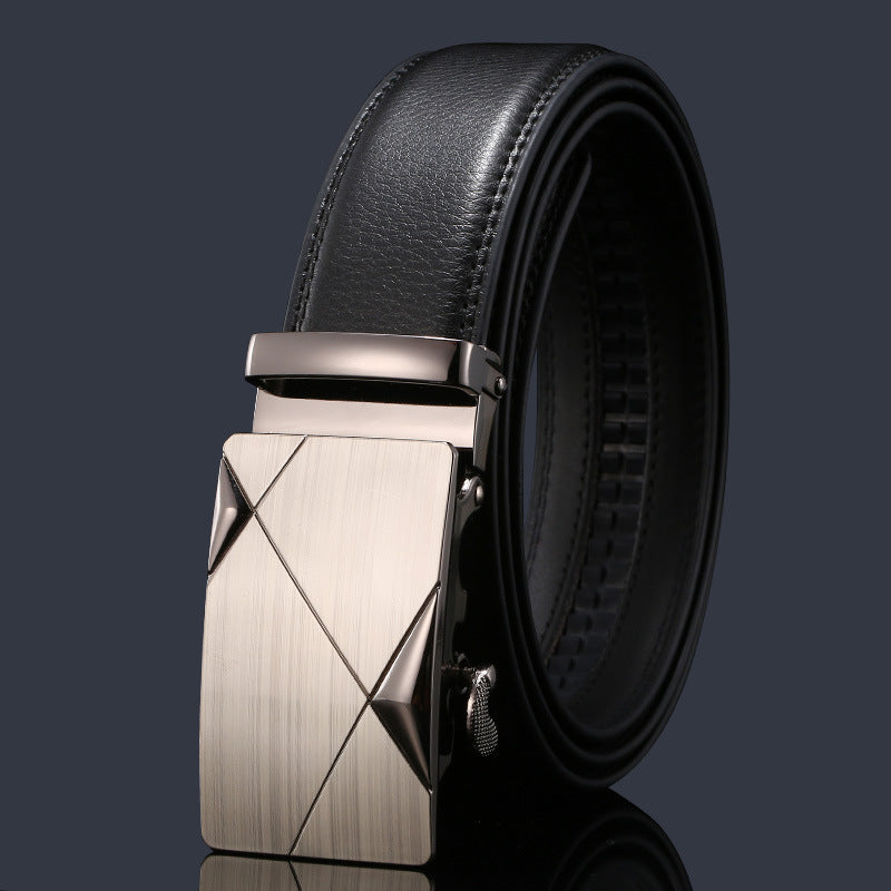 Mens Leather Belt Automatic Buckle - Genuine Leather for Comfort and Style - Neon North Clothing