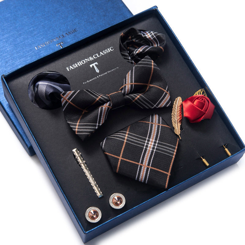 Tie 8-Piece Bow Tie and Necktie Set for Men