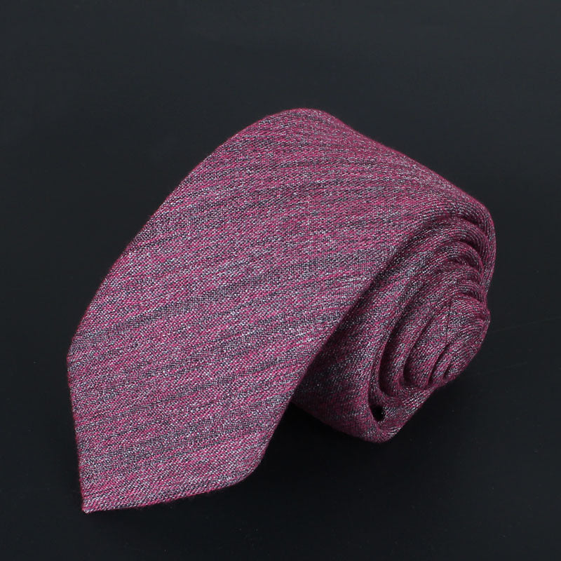 Solid Color Monochrome Narrow Cotton Tie Only - Neon North Clothing