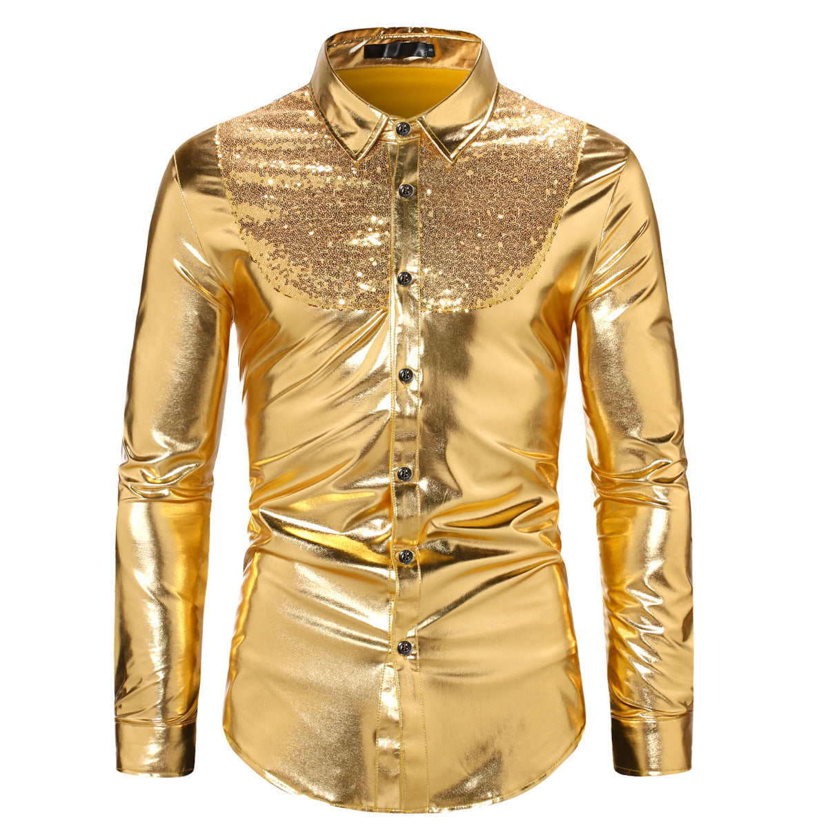 Color-blocking Sequin Disco Shirt -  Regular Fit