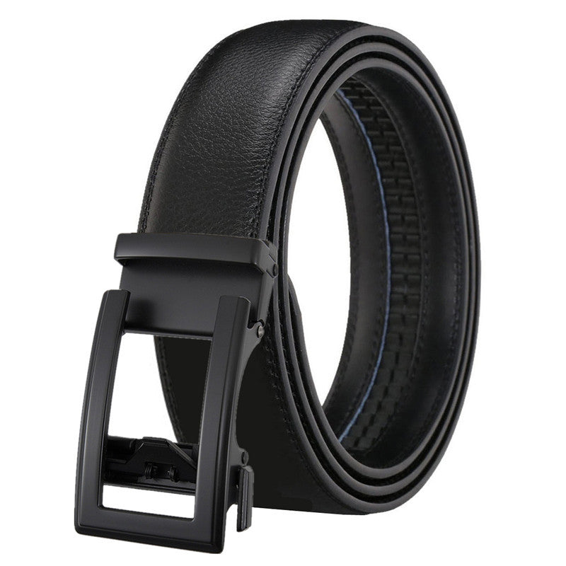 Men's Leather Automatic Belt with Hollow Multi-Color Two-Layer Cowhide Buckle - Neon North Clothing