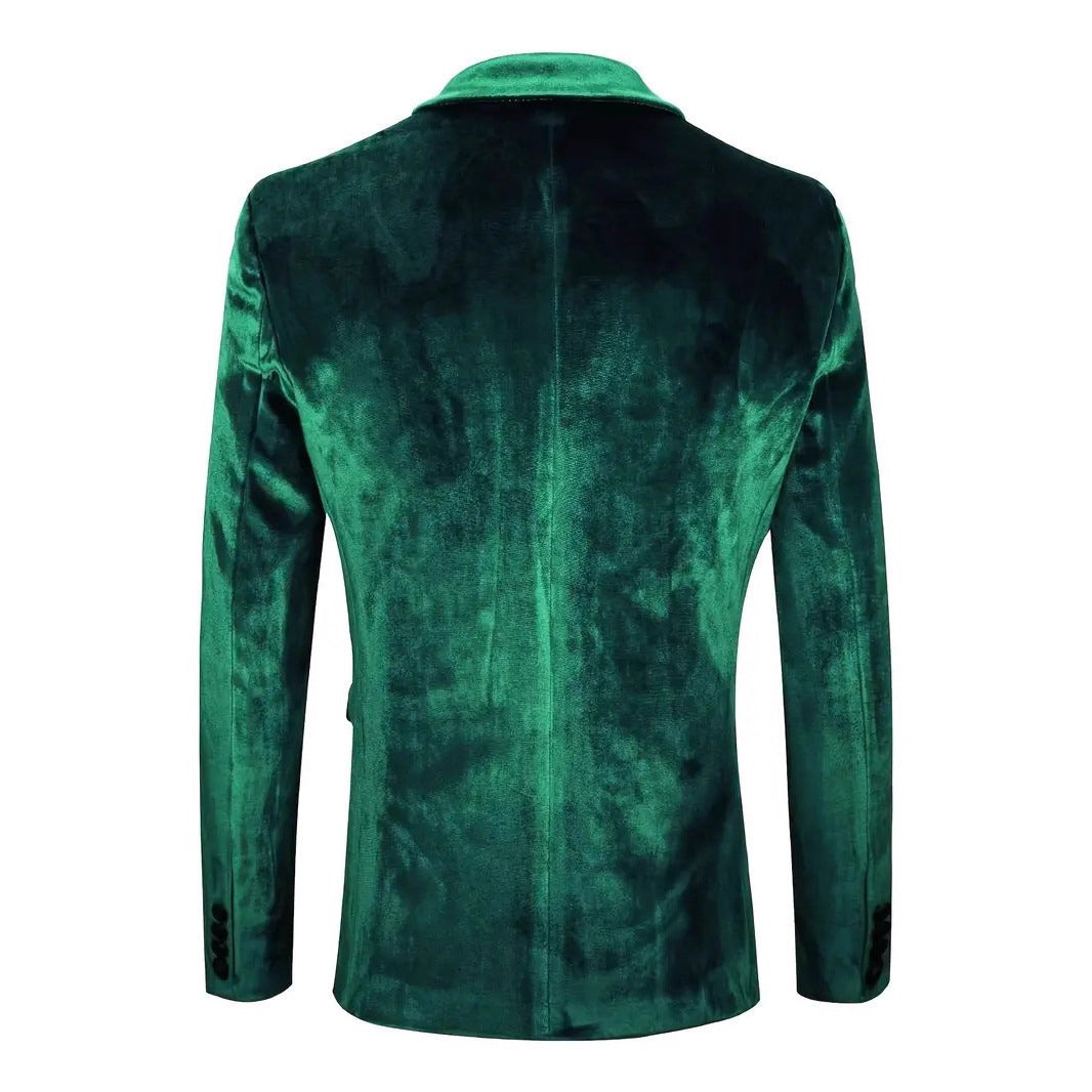Velvet Blazer for Men – Slim-fit Wedding Suit for Stylish Occasions