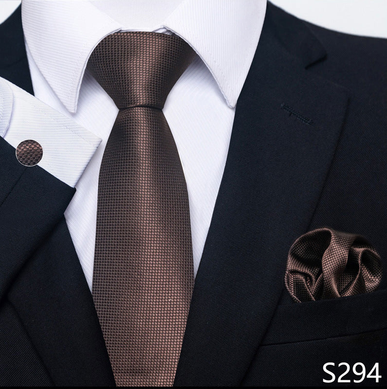 Men's Formal Wear Tie Set with Creative All-Match Scarf and Cuff Buckle - Neon North Clothing