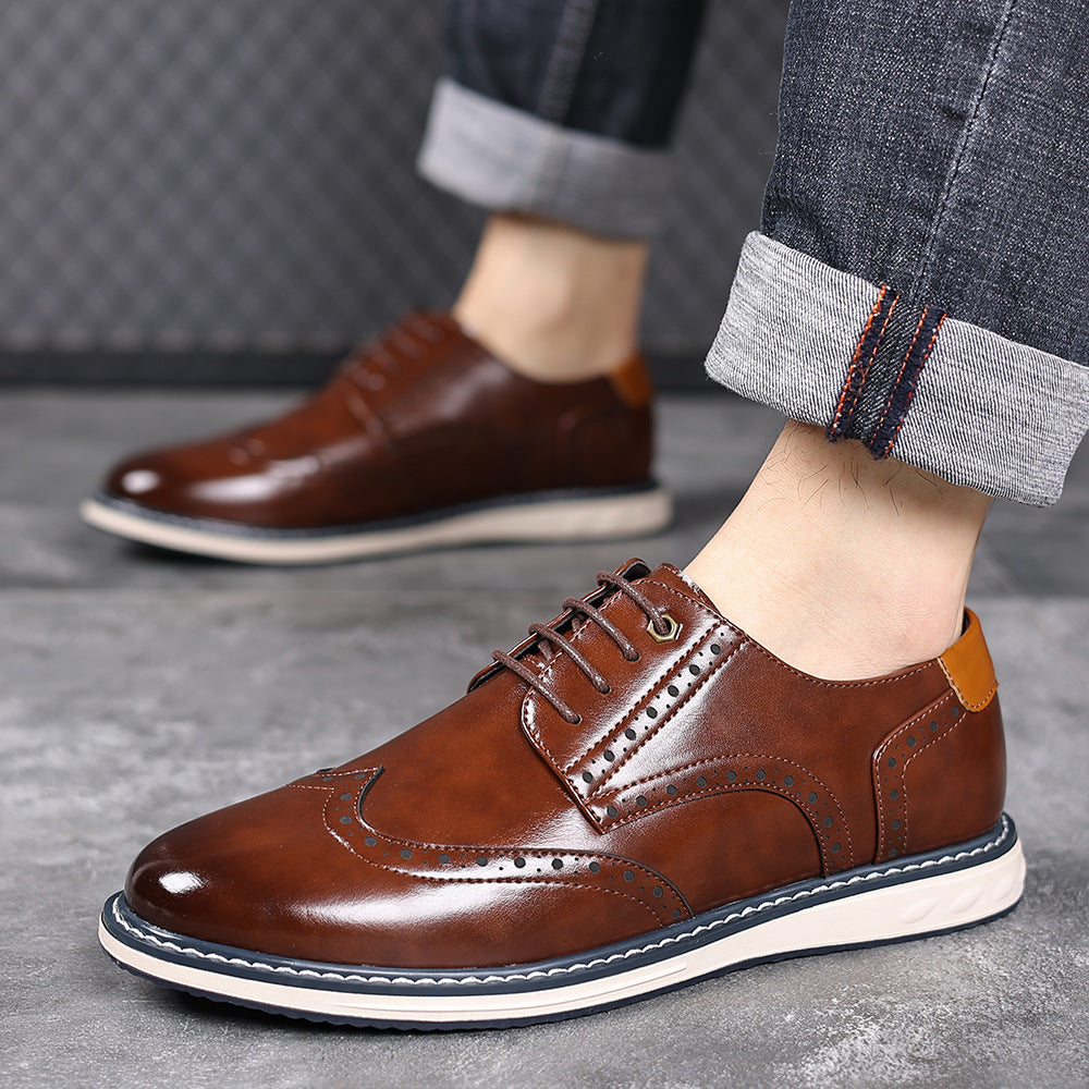 British Mens Leather Business Casual Shoes for Stylish Professionals