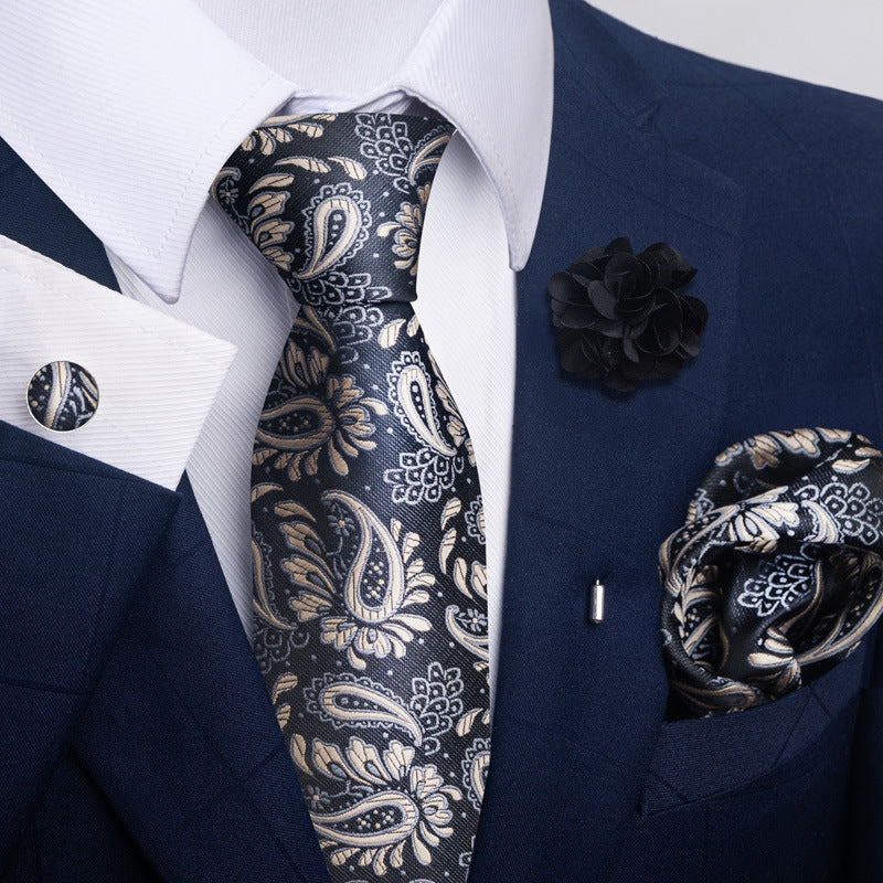 Men's Tie and Pocket Square Set with Pin - 2 Piece Suit Combo - Neon North Clothing