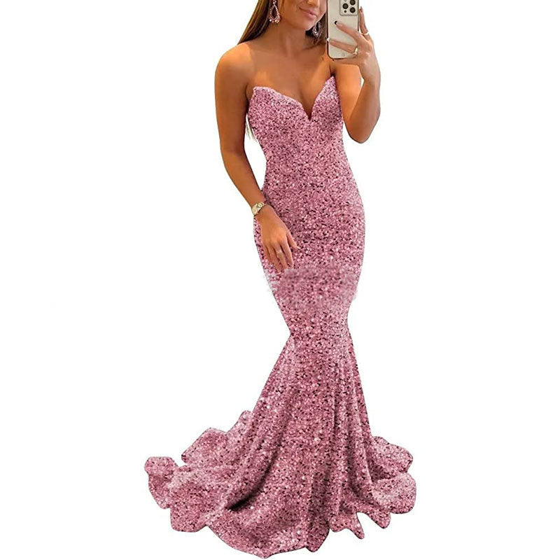 Sequin Evening Dresses For Women Formal Sexy Long Prom Party Gown - Neon North Clothing