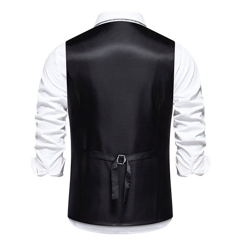 New Mens Vertical-striped Waistcoat Double-breasted Stylish Design