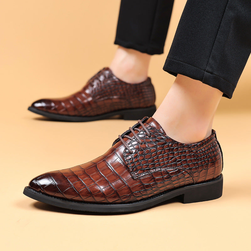 Fish Grain Leather Shoes in British Style