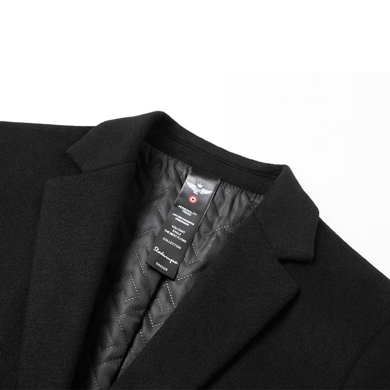Mens Wool Coat - Mid-Length Casual Coat