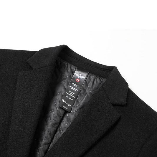 Mens Wool Coat - Mid-Length Casual Coat