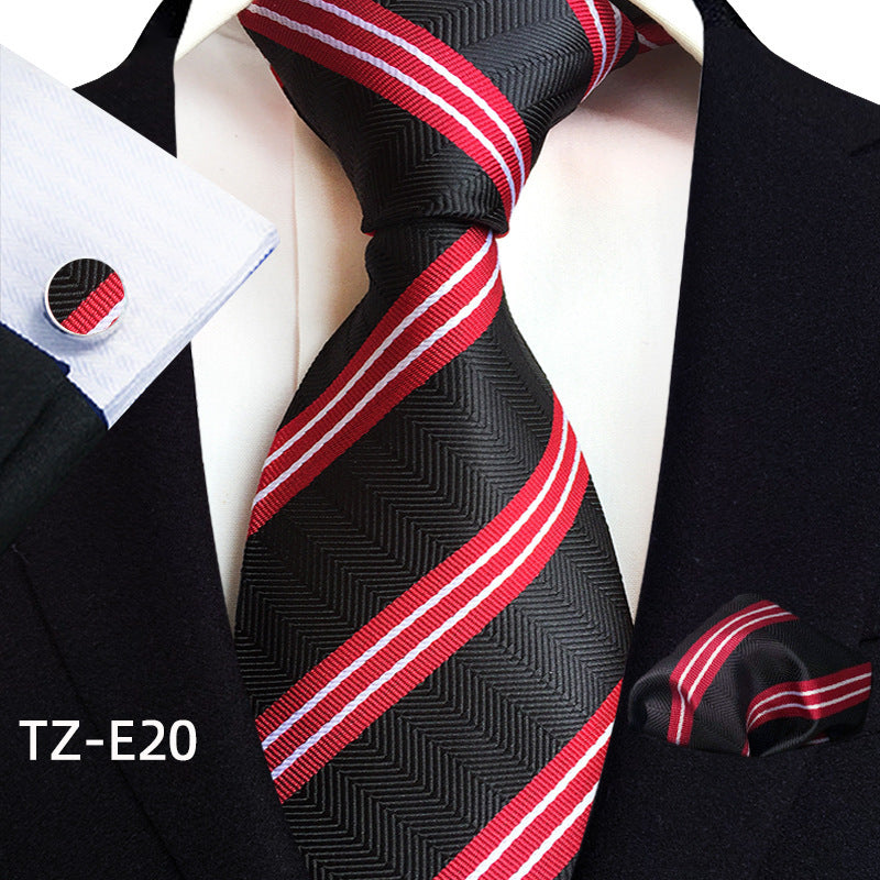 Paisley Tie Set with Square Scarf and Cufflinks - Three-Piece Accessory Set - Neon North Clothing