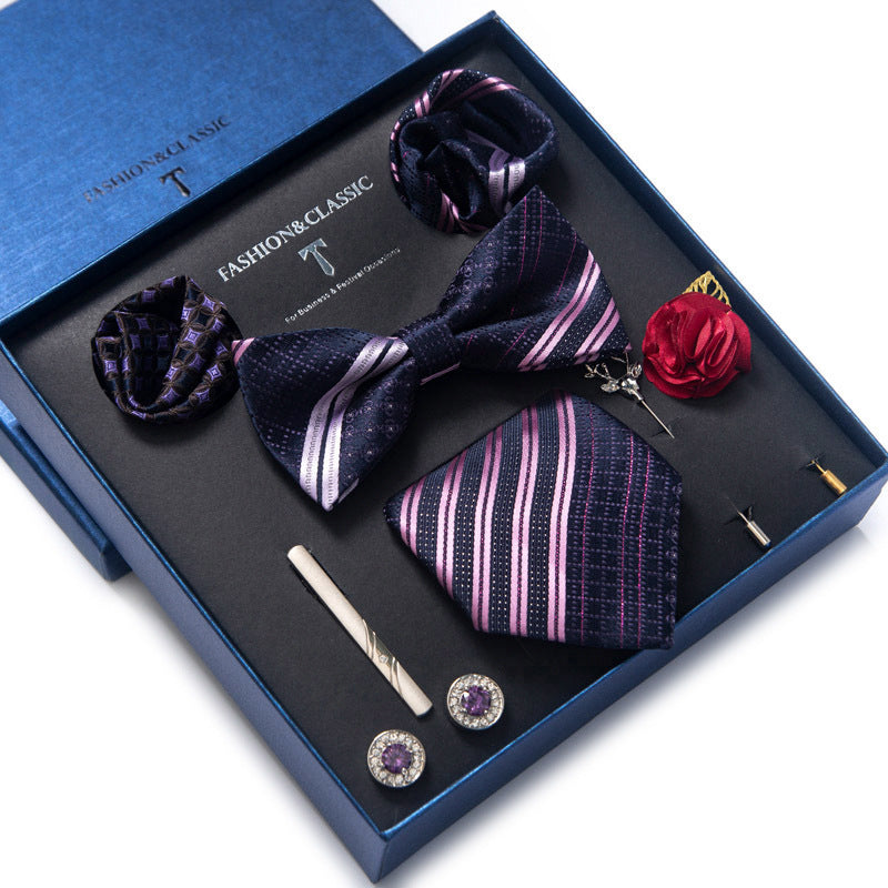 Tie 8-Piece Bow Tie and Necktie Set for Men