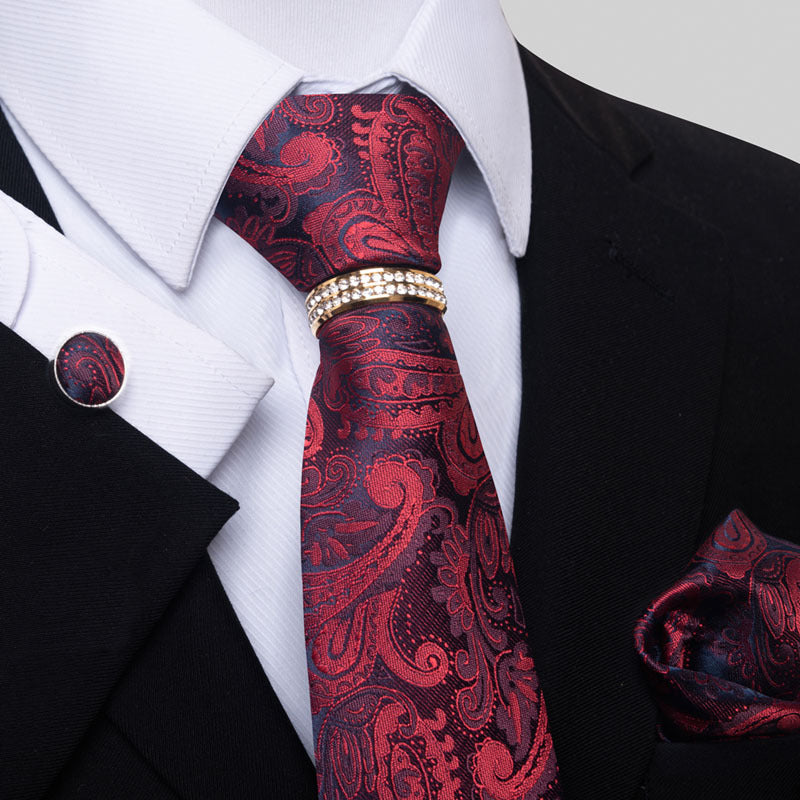 Multi Colored Striped Tie Set with Floral Design for Men - Neon North Clothing