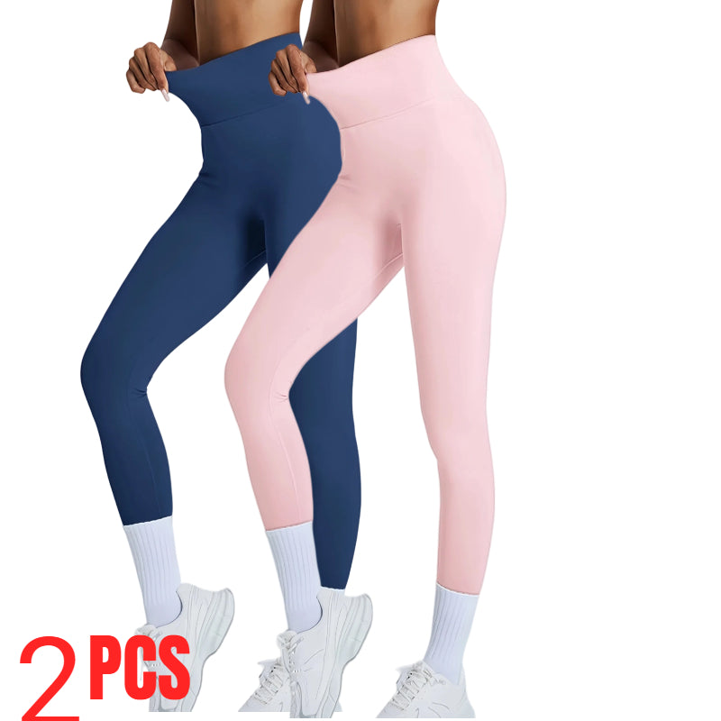 2 Pack Women's High Waisted Seamless Leggings