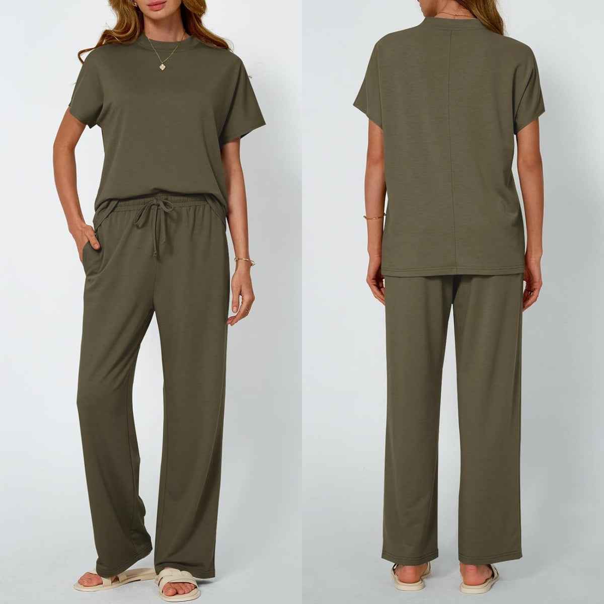 Women's Casual Wear Solid-Color Set for Effortless Style - Perfect Women's Casual Wear Set